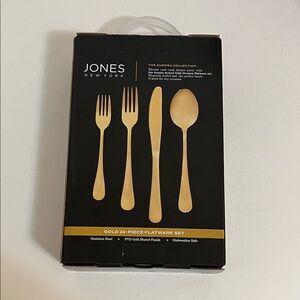 Jones New York Aurora Gold 24-piece Flatware Set Collection